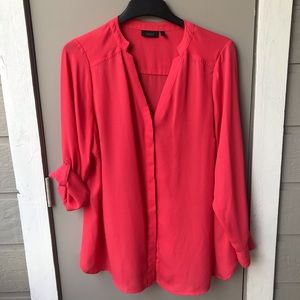 Long Sleeve Coral Blouse